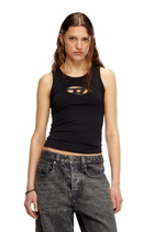 Diesel Tank top with cut-out Oval D logo - T-Shirts Womens in Black