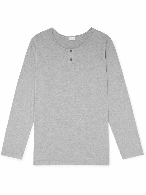 Photo: Zimmerli - Stretch Modal-Blend Jersey Henley T-Shirt - Gray