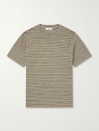 Mr P. - Knitted Striped Linen T-Shirt - Green