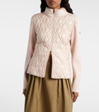 Moncler Down-paneled cotton cardigan