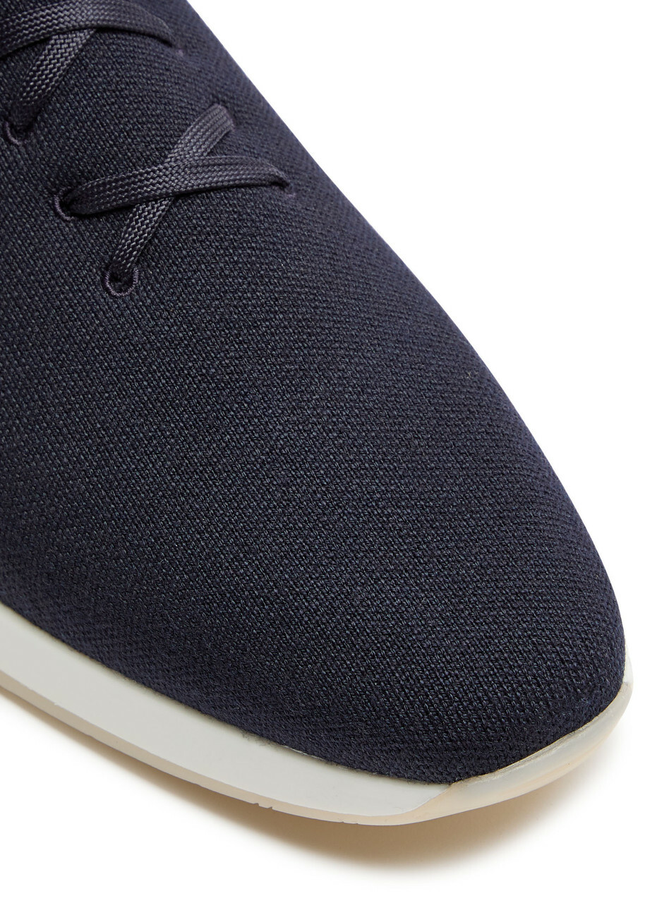 Aurélien Colour-blocked Knit Sneakers Navy