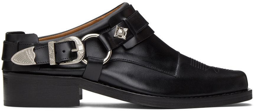 Toga Virilis Black Leather Slip-On Loafers Toga Virilis display picture 3