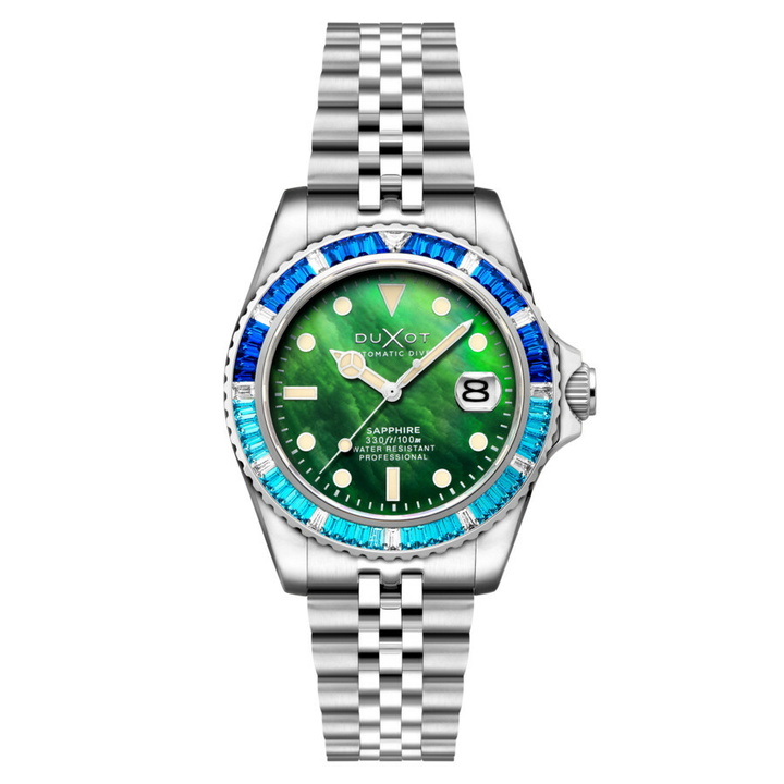 Photo: Duxot Atlantica Automatic Green Dial Mens Watch DX-2077-77