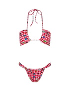 MC2 Saint Barth Women Beandeau Bikini Dahelle With Gingham And Fancy Print | Beepy Bella Special Edition