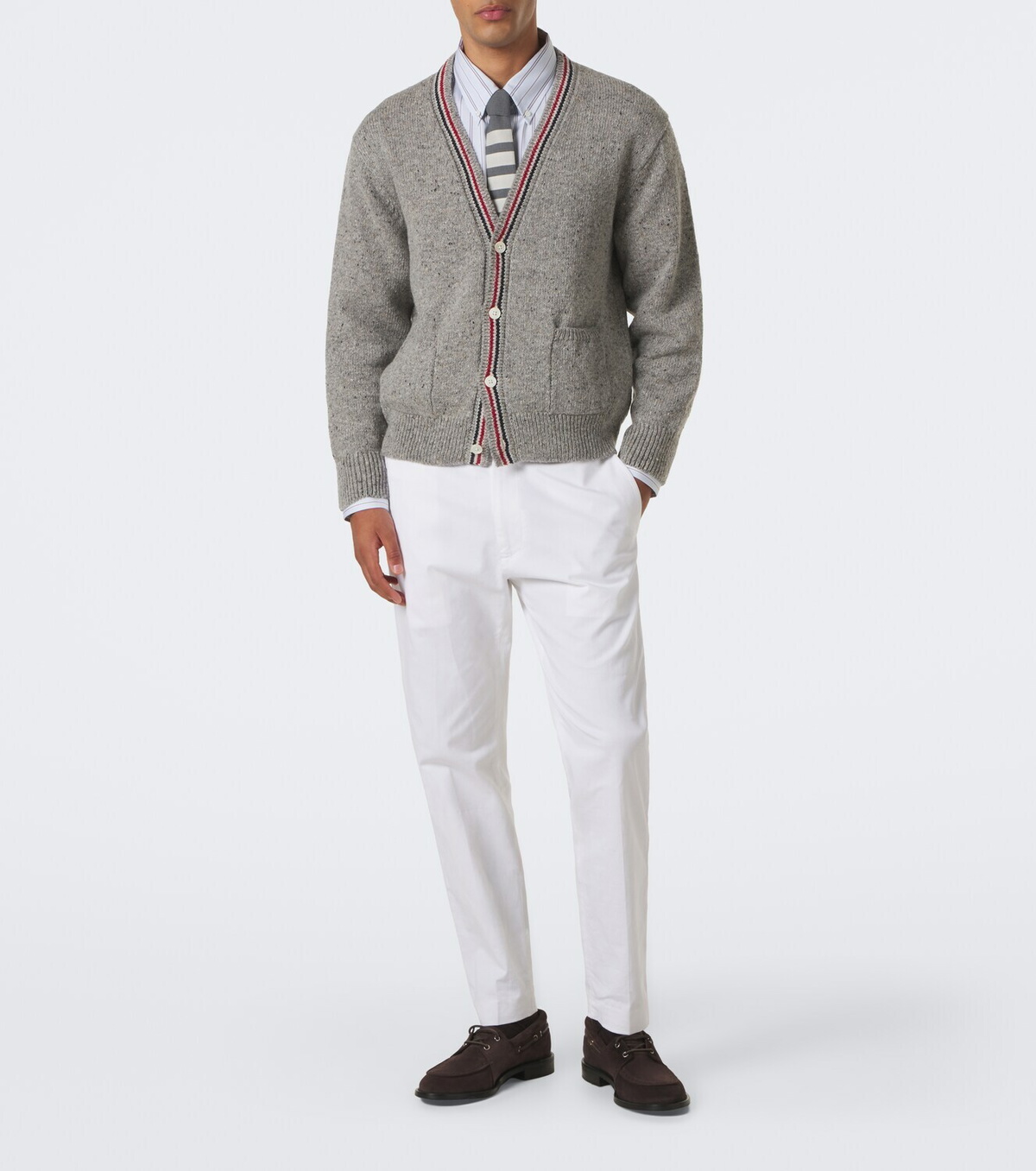 Thom Browne Hector intarsia wool and mohair cardigan