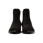 Saint Laurent Black Suede Pointy Chelsea Boots