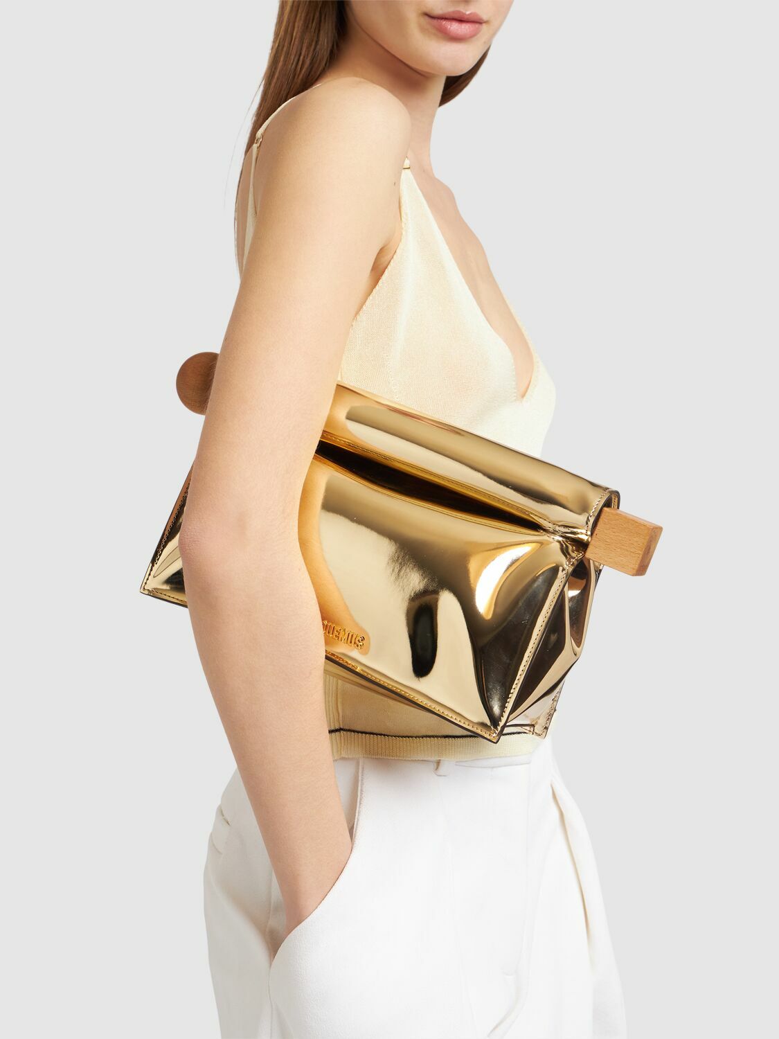 JACQUEMUS La Pochette Rond Carre Leather Clutch Jacquemus