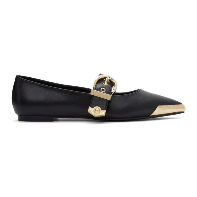 Jeans Couture Black Leather Audrey Flats