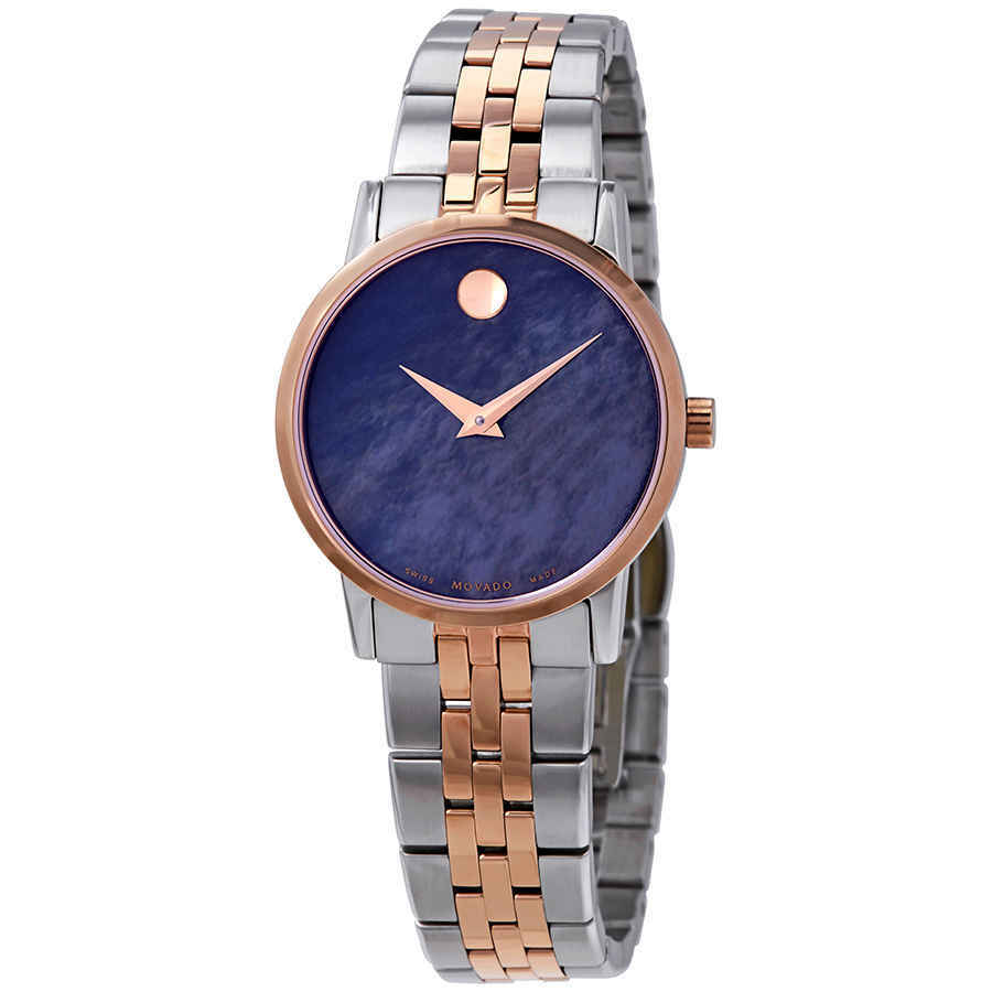 Movado Museum Classic Blue Mother of Pearl Dial Two-tone Ladies Watch ...
