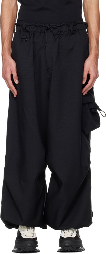 Photo: Y-3 Black Sport Uniform Wide Cargo Pants