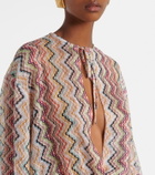 Missoni Zig Zag cutout gathered blouse