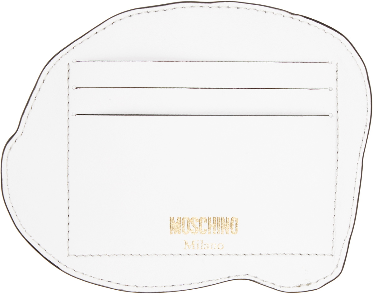 Moschino White & Yellow Eggs Card Holder