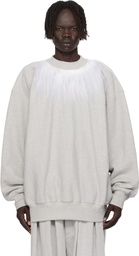 Hed Mayner Gray Fur Trim Sweatshirt