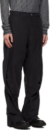JiyongKim Black Draped Layered Trousers