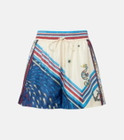 Alémais Apollo printed silk satin shorts