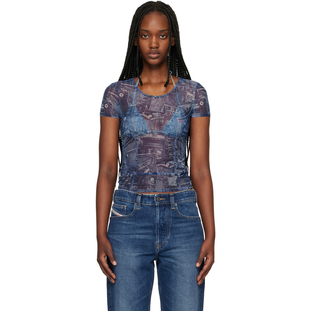 Diesel Blue T-Analie Long Sleeve T-Shirt Diesel