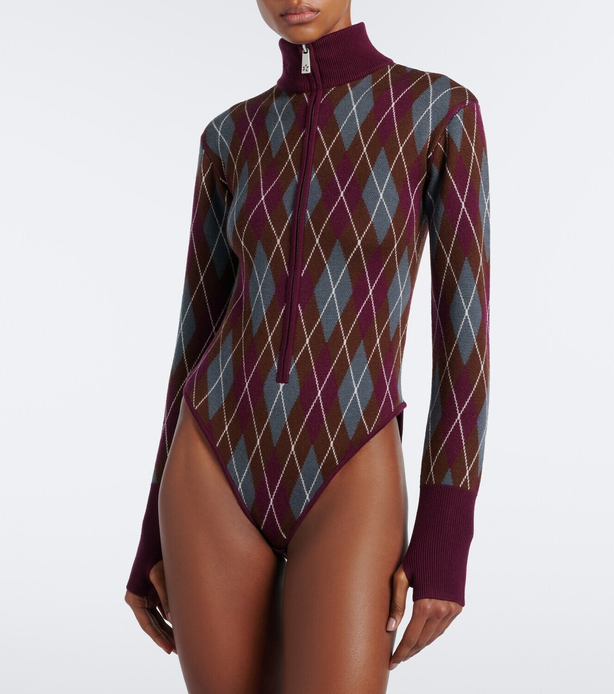 Perfect Moment Argyle wool bodysuit
