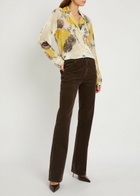 Bernadette Louis Floral-print Velour Blouse Multicoloured 1