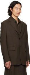 Feng Chen Wang Brown Semi-Transparent Blazer