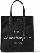 Salvatore Ferragamo - Logo-Print Leather-Trimmed Canvas Tote Bag