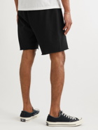James Perse - Straight-Leg Poplin-Trimmed Supima Cotton-Jersey Drawstring Shorts - Black