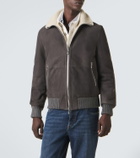 Brunello Cucinelli Cashmere-trimmed shearling blouson jacket