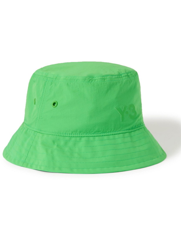 Photo: Y-3 - Logo-Print Shell Bucket Hat - Green