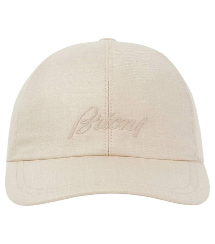 Photo: Brioni Logo silk, cashmere and linen baseball cap