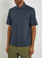 Fred Perry Logo-embroidered Piqué Cotton Shirt Navy