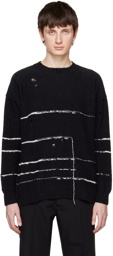 Isabel Benenato Black & White Striped Sweater