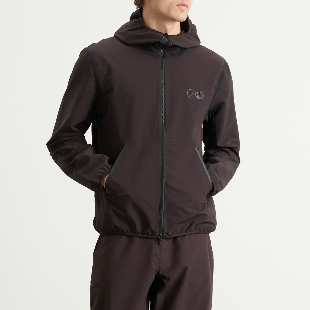 Purple Mountain Observatory Men's Adv Soft Shell Balaclava Jacket in Chocolate