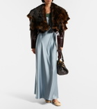 Chloé Cropped shearling-trimmed leather jacket