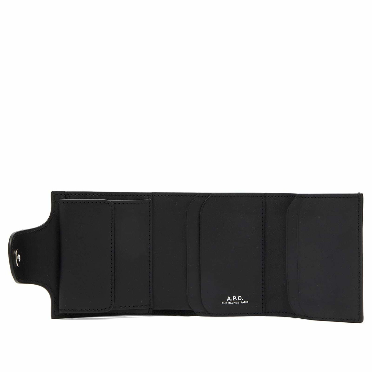 【新品・未使用】A.P.C. ★フランス製★黒 Pコート★カバー&ハンガ－付き A.P.C. Men's Charles Trifold Wallet in Black A.P.C.