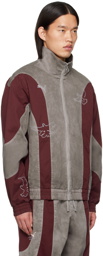 KidSuper Gray & Burgundy Puma Edition Track Jacket