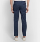 Incotex - Cropped Slim-Fit Stretch-Cotton Gabardine Trousers - Navy