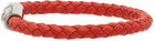 Salvatore Ferragamo Red Leather Gancini Bracelet