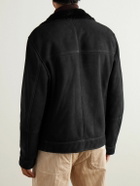 Brunello Cucinelli - Double-Breasted Shearling Jacket - Black