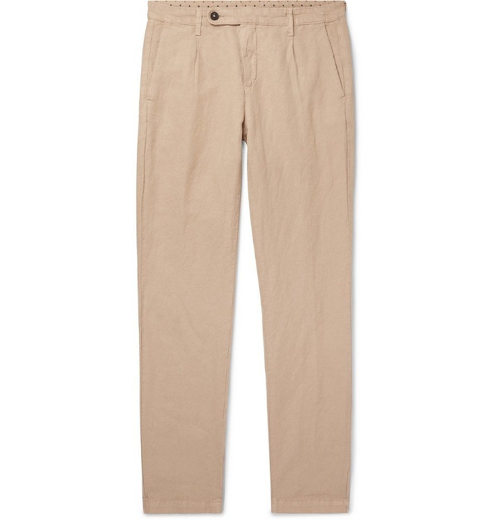Photo: Massimo Alba - Pleated Linen and Cotton-Blend Trousers - Men - Sand