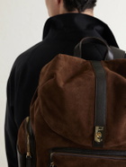 Canali - Leather-Trimmed Suede Backpack