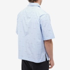 Givenchy Men's Repeat Logo Short Sleeve Stripe Shirt in Baby Blue