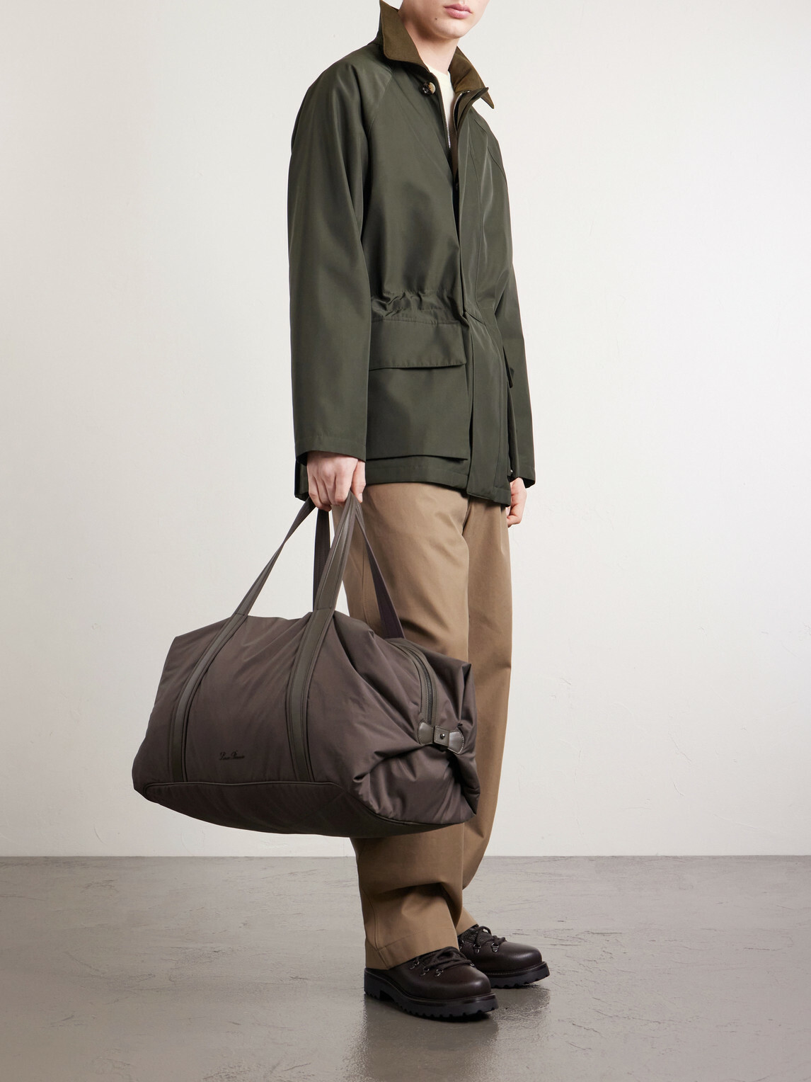 Loro Piana - Winch Leather-Trimmed Storm System® Shell Duffle Bag