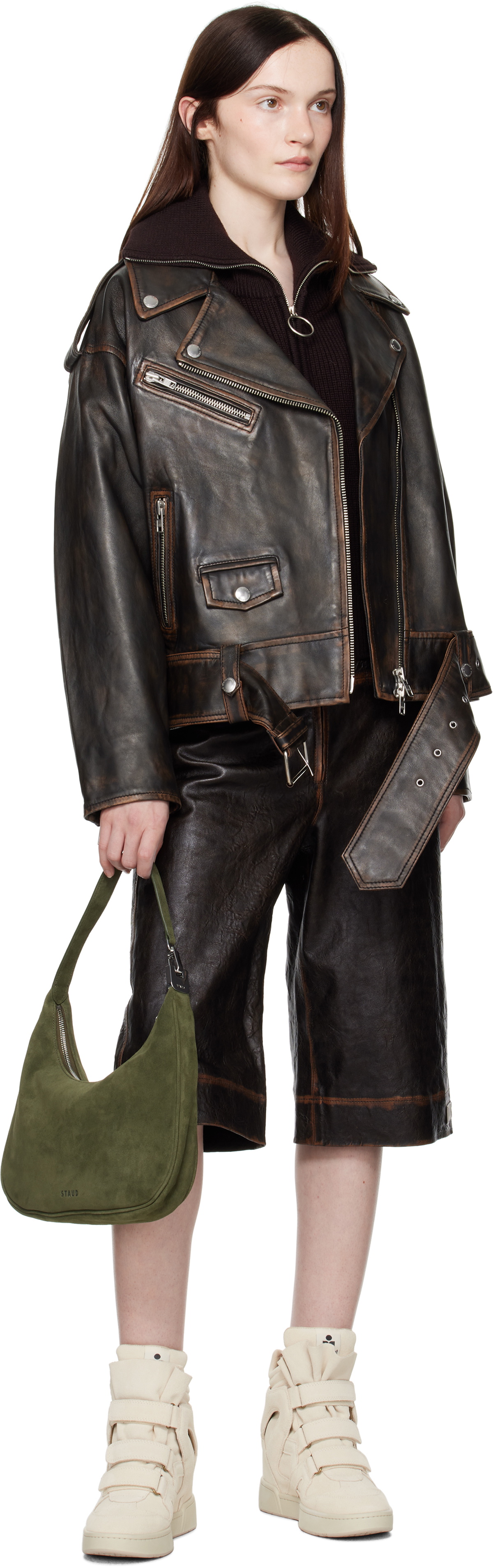 Stand Studio Black Isobelle Biker Leather Jacket