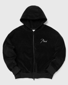Rhude VELOUR CLASSIQUE ZIP-UP HOODIE Black Mens Zipper