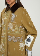 Erdem Embroidered and Embellished Denim Overcoat Camel