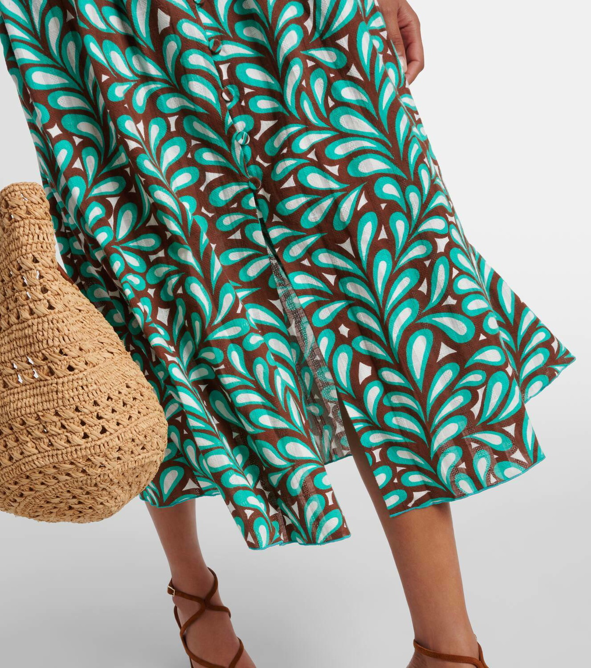 DVF ワンピース Erica printed cotton midi dress952478 DIANE VON FURSTENBERG Erica printed stretch-cotton poplin