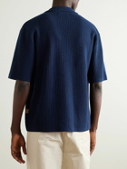 LE 17 SEPTEMBRE - Camp-Collar Ribbed-Knit Shirt - Blue