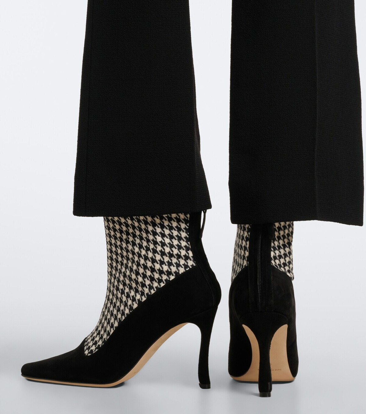 Manolo Blahnik Gosta houndstooth suede-trimmed ankle boots