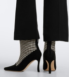 Manolo Blahnik Gosta houndstooth suede-trimmed ankle boots