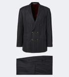 Brunello Cucinelli Chalk stripe wool, silk, and cashmere suit
