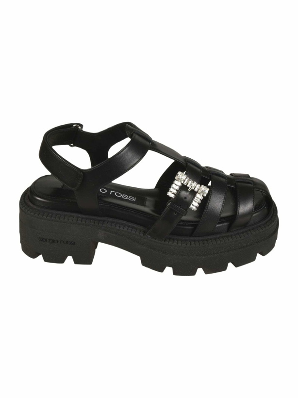 Photo: Sergio Rossi Back Strap Embellished Buckle Sandals